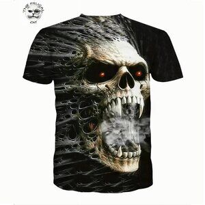 Skull T-shirt 3D Digital Pattern Print Graphic Polyester Men's 2XL